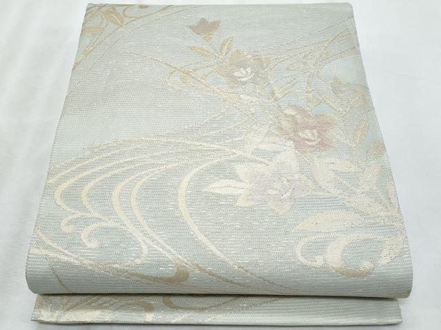 平和屋着物＊夏物　六通柄袋帯　流水桔梗文　金糸　正絹　逸品　CABI5717fb