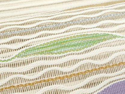 平和屋着物＊夏物　八寸名古屋帯　絽綴れ　抽象文　金銀糸　正絹　逸品　CABI5720fb