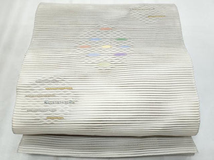 平和屋着物＊夏物　八寸名古屋帯　絽綴れ　抽象丸文　金銀糸　正絹　逸品　CABI5721fb