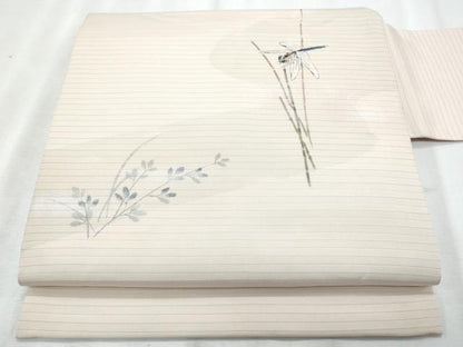 平和屋着物＊夏物　塩瀬　九寸名古屋帯　作家物　手描き　トンボ　正絹　逸品　CABI5726fb