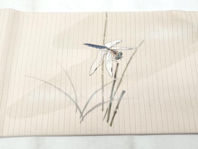 平和屋着物＊夏物　塩瀬　九寸名古屋帯　作家物　手描き　トンボ　正絹　逸品　CABI5726fb