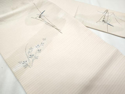平和屋着物＊夏物　塩瀬　九寸名古屋帯　作家物　手描き　トンボ　正絹　逸品　CABI5726fb