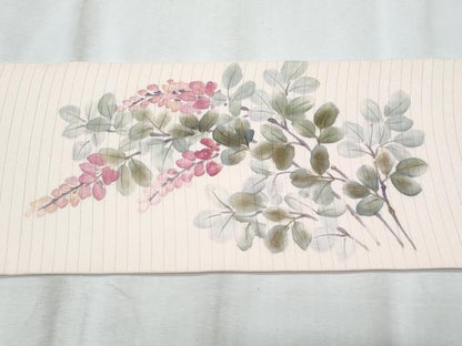 平和屋着物＊夏物　塩瀬　九寸名古屋帯　作家物　手描き　藤花房　金彩　正絹　逸品　CABI5728fb