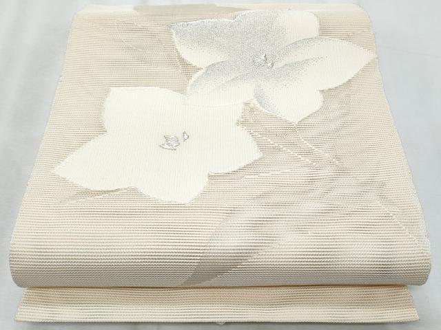 平和屋着物＊夏物　八寸名古屋帯　絽綴れ　桔梗　銀糸　正絹　逸品　CABI5730fb