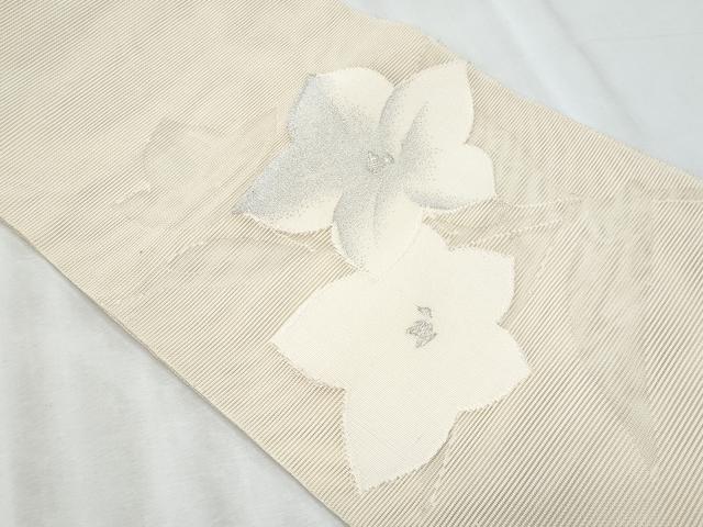 平和屋着物＊夏物　八寸名古屋帯　絽綴れ　桔梗　銀糸　正絹　逸品　CABI5730fb