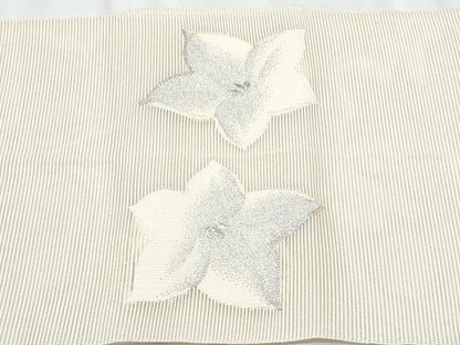 平和屋着物＊夏物　八寸名古屋帯　絽綴れ　桔梗　銀糸　正絹　逸品　CABI5730fb