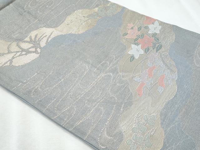 平和屋着物＊夏物　六通柄袋帯　道長花文　金糸　正絹　逸品　CABI5738fb
