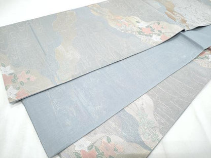 平和屋着物＊夏物　六通柄袋帯　道長花文　金糸　正絹　逸品　CABI5738fb