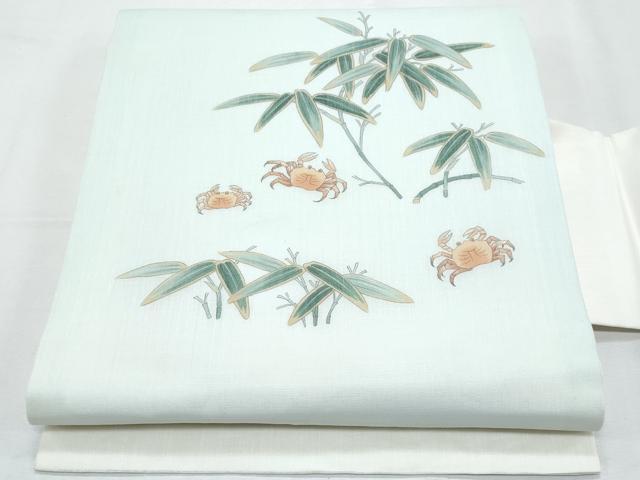 平和屋着物＊夏物　九寸名古屋帯　蟹　笹竹文　CABI5747fb