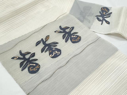 平和屋着物＊夏物　八寸名古屋帯　絽綴れ　成り物　正絹　逸品　CABI5751fb
