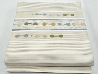 平和屋着物＊夏物　八寸名古屋帯　絽綴れ　横段文　金銀糸　正絹　逸品　CABI5753fb