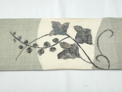 平和屋着物＊夏物　九寸名古屋帯　枝葉唐草文　正絹　逸品　CABI5755fb