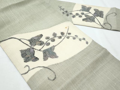 平和屋着物＊夏物　九寸名古屋帯　枝葉唐草文　正絹　逸品　CABI5755fb