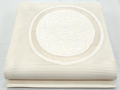 平和屋着物＊夏物　八寸名古屋帯　絽綴れ　花唐草丸文　正絹　逸品　CABI5758fb