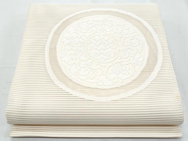 平和屋着物＊夏物　八寸名古屋帯　絽綴れ　花唐草丸文　正絹　逸品　CABI5758fb