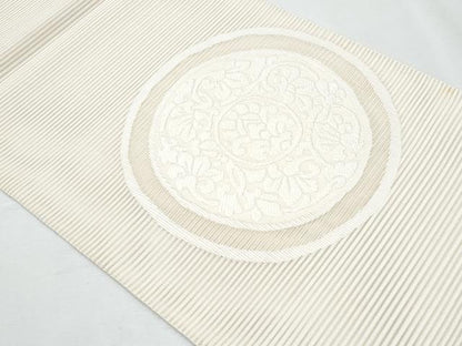 平和屋着物＊夏物　八寸名古屋帯　絽綴れ　花唐草丸文　正絹　逸品　CABI5758fb