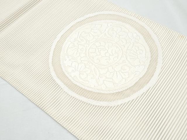 平和屋着物＊夏物　八寸名古屋帯　絽綴れ　花唐草丸文　正絹　逸品　CABI5758fb