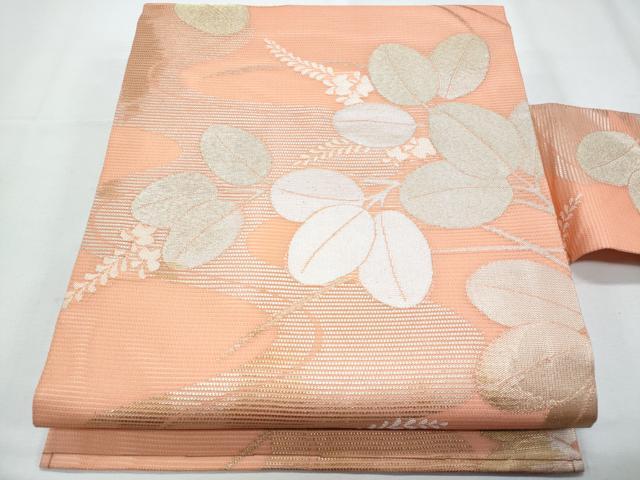 平和屋着物＊夏物　九寸名古屋帯　萩　金銀糸　正絹　逸品　CABI5760fb