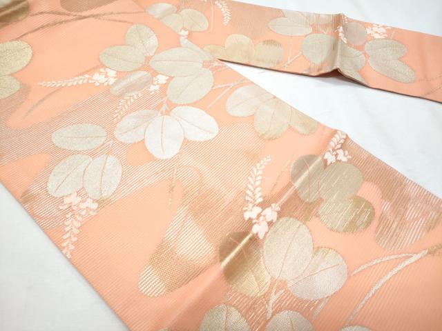 平和屋着物＊夏物　九寸名古屋帯　萩　金銀糸　正絹　逸品　CABI5760fb