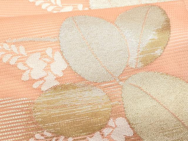 平和屋着物＊夏物　九寸名古屋帯　萩　金銀糸　正絹　逸品　CABI5760fb