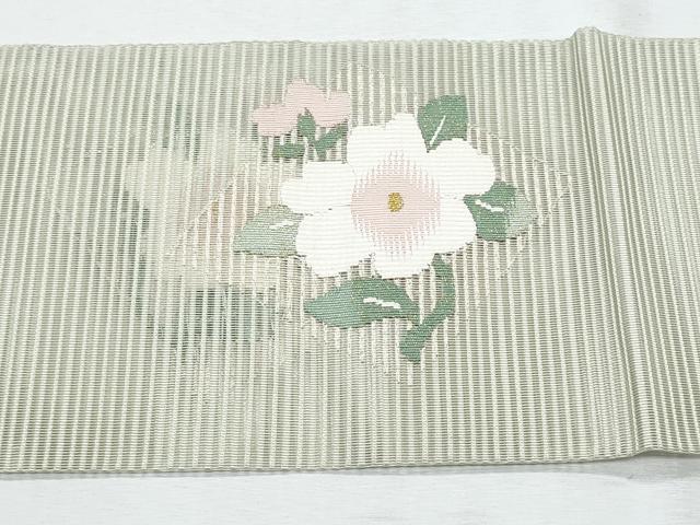 平和屋着物＊夏物　八寸名古屋帯　絽綴れ　枝花文　金銀糸　正絹　逸品　CABI5763fb