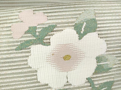 平和屋着物＊夏物　八寸名古屋帯　絽綴れ　枝花文　金銀糸　正絹　逸品　CABI5763fb