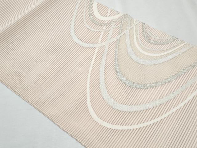平和屋着物＊夏物　八寸名古屋帯　絽綴れ　流水文　銀糸　正絹　逸品　CABI5764fb