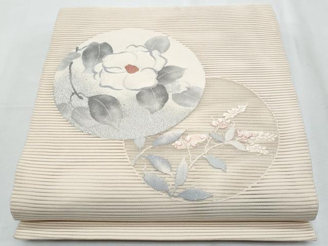 平和屋着物＊夏物　八寸名古屋帯　絽綴れ　草花文　金銀糸　正絹　逸品　CABI5765fb