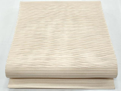 平和屋着物＊夏物　八寸名古屋帯　絽綴れ　よろけ縞　灰梅色　正絹　逸品　CABI5766fb