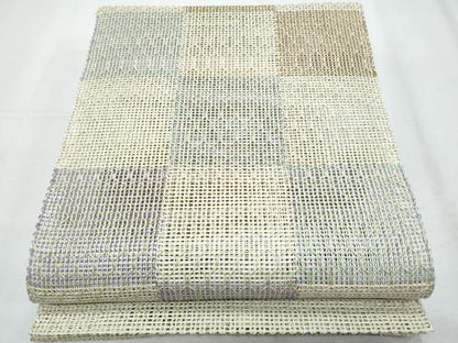 平和屋着物＊夏物　八寸名古屋帯　羅　市松文　正絹　逸品　CABI5770fb