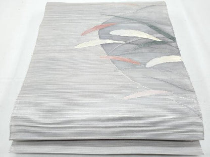 平和屋着物＊夏物　八寸名古屋帯　枝葉文　正絹　逸品　CABI5771fb