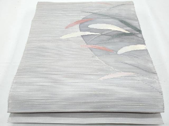 平和屋着物＊夏物　八寸名古屋帯　枝葉文　正絹　逸品　CABI5771fb