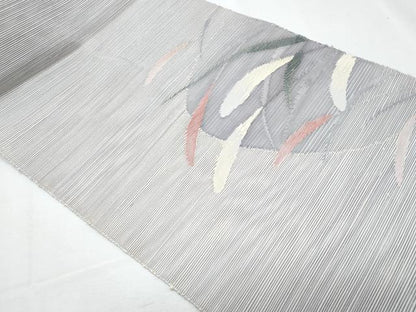 平和屋着物＊夏物　八寸名古屋帯　枝葉文　正絹　逸品　CABI5771fb