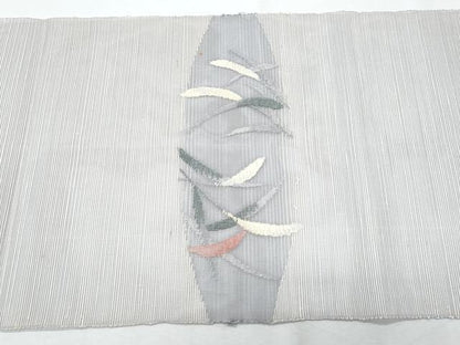 平和屋着物＊夏物　八寸名古屋帯　枝葉文　正絹　逸品　CABI5771fb