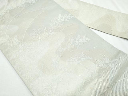 平和屋着物＊夏物　九寸名古屋帯　萩　金銀糸　正絹　逸品　CABI5772fb