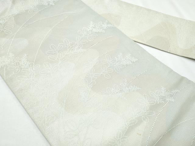 平和屋着物＊夏物　九寸名古屋帯　萩　金銀糸　正絹　逸品　CABI5772fb