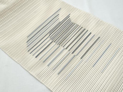 平和屋着物＊夏物　八寸名古屋帯　絽綴れ　抽象文　銀糸　正絹　逸品　CABI5774fb