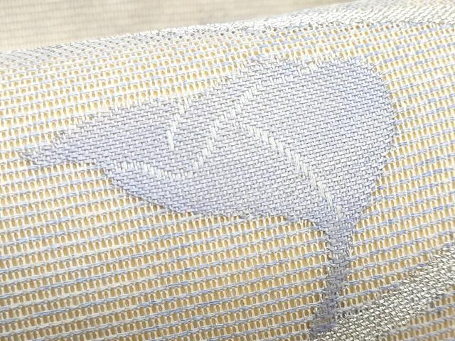 平和屋着物＊夏物　九寸名古屋帯　枝花文　銀糸　正絹　逸品　CABI5775fb