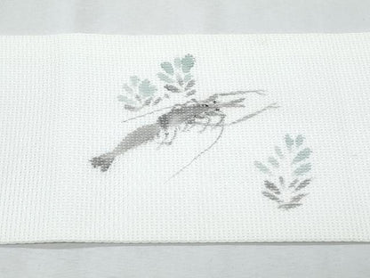 平和屋着物＊夏物　九寸名古屋帯　手描き　海老　CABI5776fb