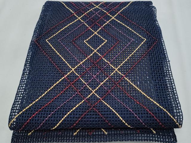 平和屋着物＊夏物　八寸名古屋帯　羅　幾何学文　正絹　逸品　CABI5781fb