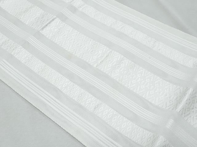 平和屋着物＊夏物　八寸名古屋帯　博多織　紗献上　生成り色　CABI5795fb