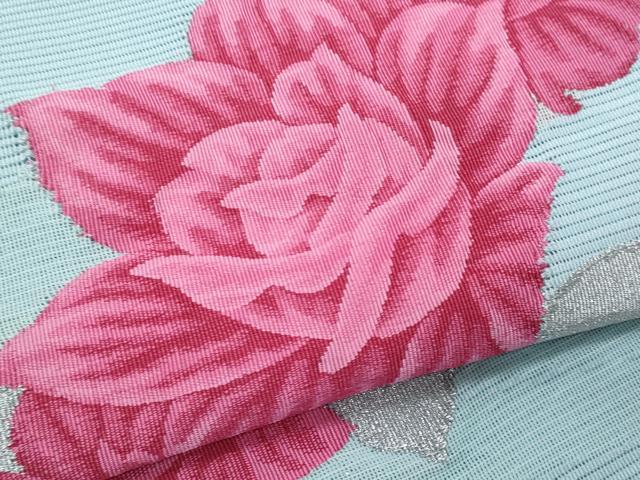 平和屋着物＊夏物　八寸名古屋帯　絽綴れ　草花文　銀糸　正絹　逸品　CABI5803fb