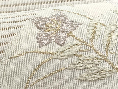 平和屋着物＊夏物　八寸名古屋帯　絽綴れ　刺繍　簪　枝花文　金銀糸　正絹　逸品　CABI5805fb
