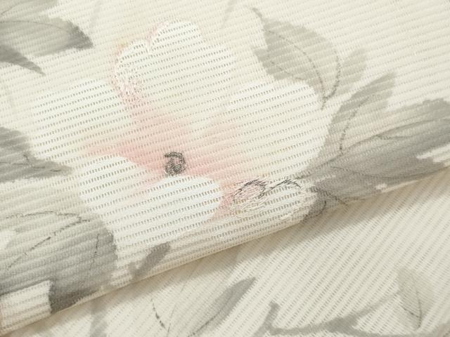 平和屋着物＊夏物　九寸開き名古屋帯　手描き　刺繍　枝花文　金糸　正絹　逸品　CABI5806fb