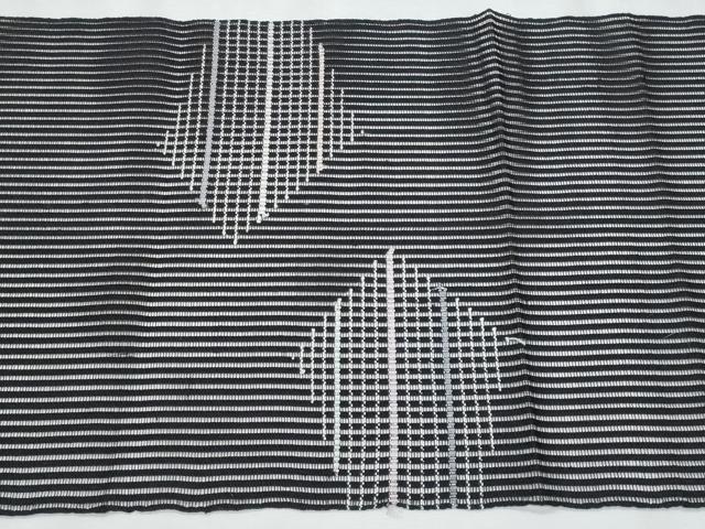 平和屋着物＊夏物　八寸名古屋帯　幾何学文　黒地　銀糸　正絹　逸品　CABI5815fb
