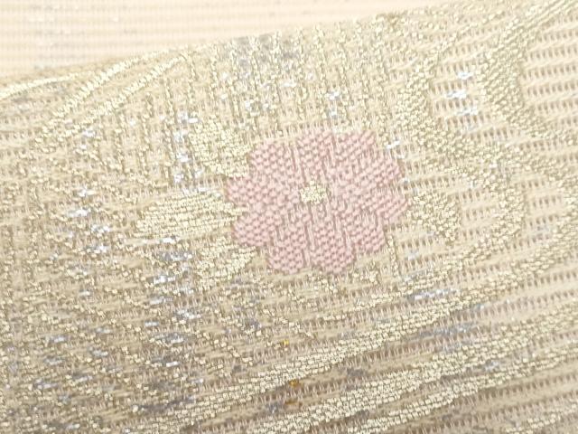 平和屋着物＊夏物　九寸名古屋帯　流水枝花文　金銀糸　正絹　逸品　CABI5817fb