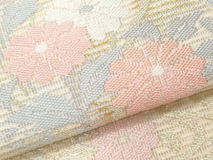 平和屋着物＊夏物　九寸名古屋帯　流水枝花文　金銀糸　正絹　逸品　CABI5817fb