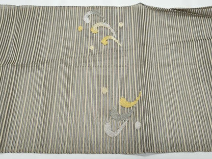 平和屋着物＊夏物　八寸名古屋帯　絽綴れ　立波文　金銀糸　正絹　逸品　CABI5819fb