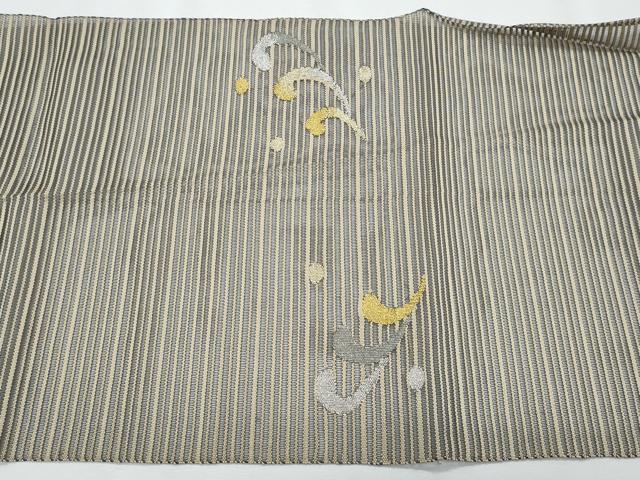 平和屋着物＊夏物　八寸名古屋帯　絽綴れ　立波文　金銀糸　正絹　逸品　CABI5819fb