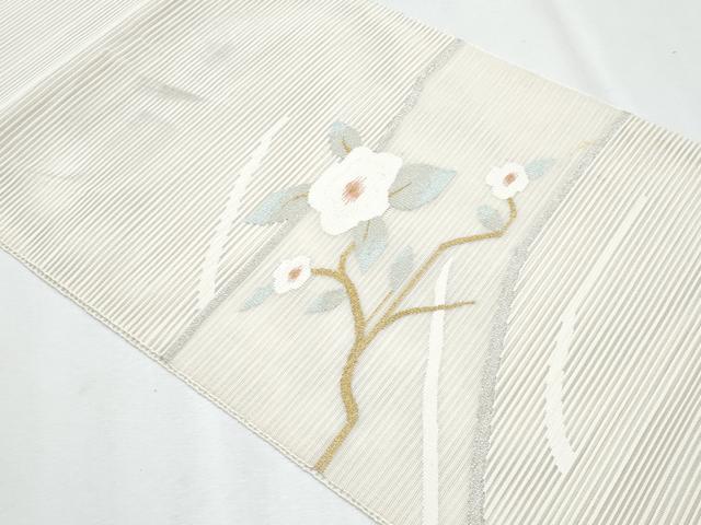 平和屋着物＊夏物　八寸名古屋帯　絽綴れ　枝花文　金銀糸　正絹　逸品　CABI5820fb